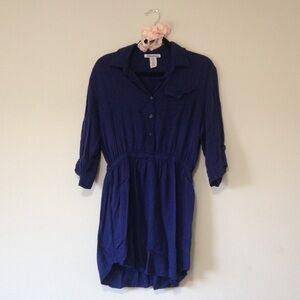 Stilletto’s Blue 3/4 Sleeve Shirt Dress with Pockets